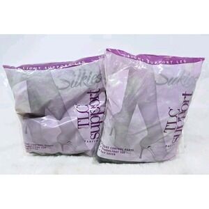 Silkies‎ Light Control Large Jet Black Sandal foot Panty Hose2003 Lot VINTAGE